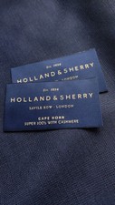 Holland & Sherry Cape Horn Blue Navy Wool Super 100's & Cashmere 3.3 Mtrs