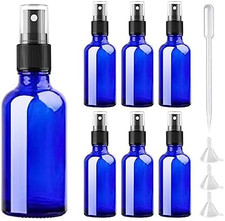 6 x 50ml Sprühflaschen aus Glas Pumpspray Glasflasche Zerstäuber Sprühkopf