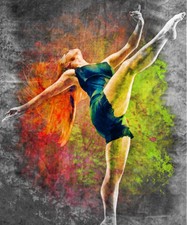 POSTER XXL POP ART FRAU TANZ BALLET GRAFFITI KUNST ABSTRAKT POSTER 100x120   