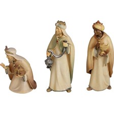 Holz Krippenfiguren HEILIGE 3 KÖNIGE geschnitzt color (zu 10 cm Figuren). Hl. LI