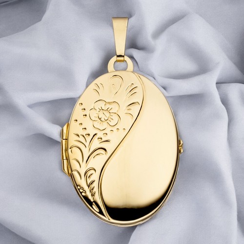 Medaillon oval blumen 925 - medaillon,