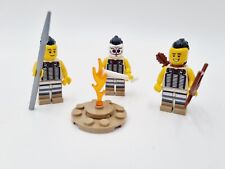 Lego 3 x Indianer Figur Schamane + 2 Krieger Lagerfeuer Waffen Western