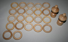 22 Gardinenringe aus Holz * Landhausstil