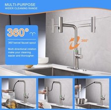 PULL THE FAUCHET Wasserhahn /Random Pull / 360 / Küche Und Badezimmern/ Silber