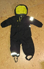 H&M Gr. 92 Skianzug Schneeanzug in schwarz mit neongelb