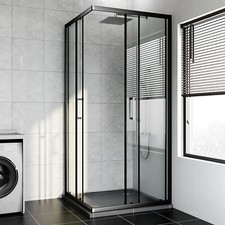 Duschkabine Schiebetür Duschabtrennung Eckdusche Eckeinstieg Glas  Duschwand