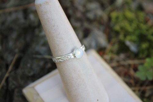 Sterling silber mondstein ring - silber,