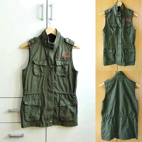 Weste jacke khaki military - jacke,