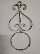 Handtuchhalter Handtuchring Halter Ring groß Eisen Weiß Shabby Landhaus