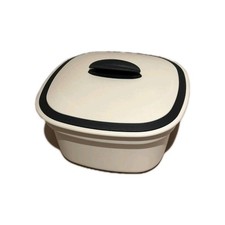 Tupperware Thermo Duo Siebservierer, Anthrazit/Weiß/Beige, 3-teilig Neuwertig