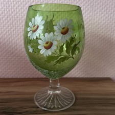 kelch glas grün, Handgemalt