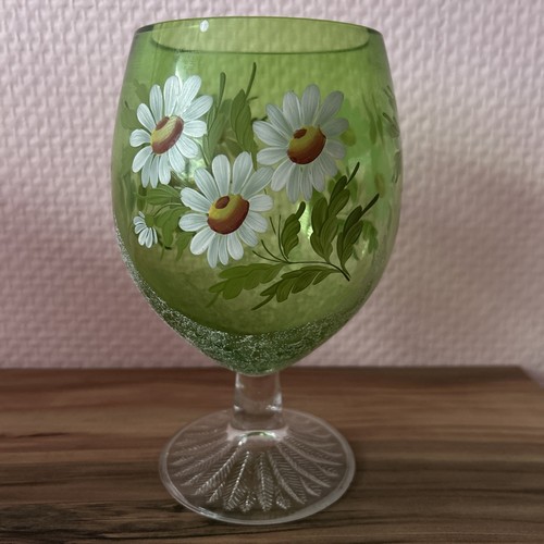 Kelch glas grün handgemalt - grün,,