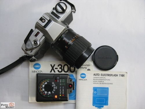 Set minolta 300 slr kamera - set:,