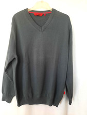 SIGNUM- Herren Strick-Pullover 100% BW Grau V-Ausschnitt Gr.  XL  - NEU -