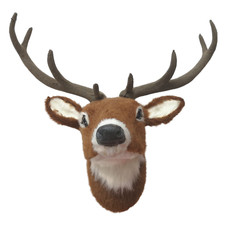 Deko Figur Wand Hirschkopf Hirsch braun Rentier Geweih Wanddekoration Wandfigur