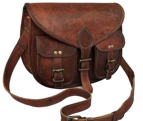 Vintage braune leder messenger - braune,