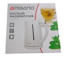 AMBIANO Digitaler Wasserkocher 3000W 5 Temperaturstufen LED Display 1,7L weiß