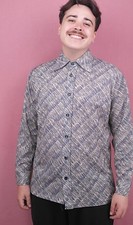 VEB Plauener Spitze Herrenhemd Hemd 70er TRUE VINTAGE 70s mens shirt 41 N 