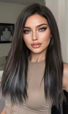 16 Zoll Glattes Echthaar Lace Front Perücke 13x4 Transparentes Spitzenperücke 