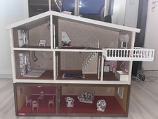 Lundby Puppenhaus 6001 6050 mit Erweiterung Erdgeschoss Beleuchtung Möbel 80er