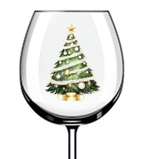 12x Bunter Christbaumschmuck UVDTF Aufkleber-Becher Weinglas Flasche