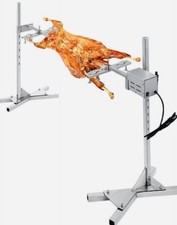 YUEWO elektrischer Grill Drehspieß mit Motor 15W,  BBQ Set bis 70 kg, Edelstahl