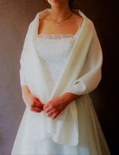 Stola weiß ivory satin - weiß, umhang