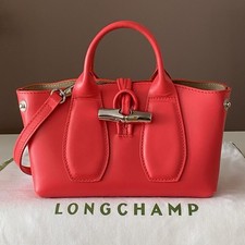 LONGCHAMP ROSEAU XS Hand- & Crossbody-Tasche aus Rindsleder – Mohnrot