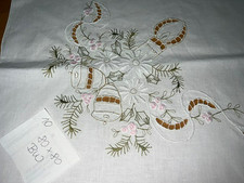 Weihnachtstischdecke bestickt Baumwolle Kerze 80x80