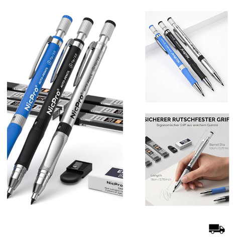 Nicpro druckbleistift set - druckbleistift, 3