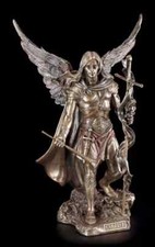 Erzengel Gabriel Figur mit Kreuz und Trompete - Engel Deko / Vitrine