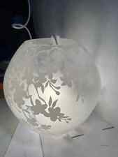 1990er Große Ikea KNUBBIG 25cm Tischlampe Tischleuchte Kugel Glas weiß- Nachttis