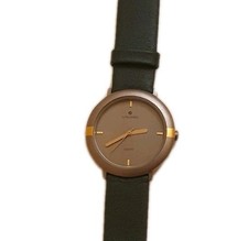 Junghans Damen Armbanduhr Titan Leder Vintage Quarz ungetestet Top-Zustand