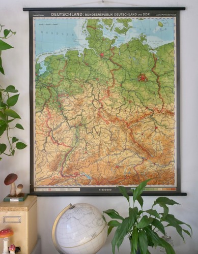 Vintage schulwandkarte - |,