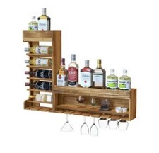 Weinregal Beflammte Holz Wandbar Vintage Whisky Regal Flaschenhalter