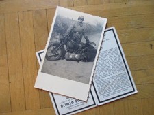 1x Portrait Kradmelder / Stahlhelm , Motorrad + Sterbenachricht 40er JAHRE