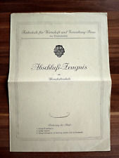 Abschluß-Zeugnis der Wirtschaftsschule 1948 in Pirna, selten rar