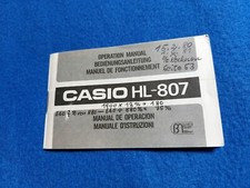 Casio HL-807 Bedienungsanleitung, beschriftet.