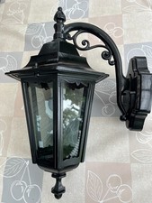 Außenleuchte  Hof- Wand-Lampe Laterne Antik Glas Metall schwarz   