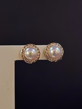 Ohrstecker 585 Gold mit Zucht Perle & 0,30Karat Zirkon Schmuck in 14 Kt Gelbgold