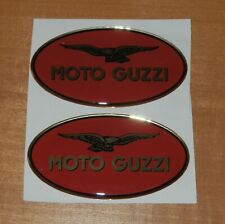 Moto Guzzi Embleme 2x oval, ca. 82 mm x 45 mm, unbenutzt, schöner Zustand.