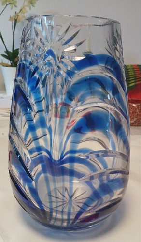 Kristall vase kobalt blau - kristall,