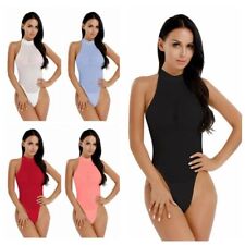 DE Damen Ärmellos Dessous Badeanzug High Cut Bademode Trikot Stringbody Overalls