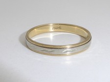 750 Gelbgold Weißgold 18K Gold Ring 3 mm Trauring Ehering RG 55 -17,5 mm 9574