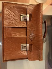 Vintage Aktentasche Bürotasche strukturiertes Leder Schultasche Ranzen