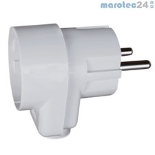 Kombi duplex Winkelstecker Zwischenstecker mit Kabelabzweig, 16A/250V/weiß