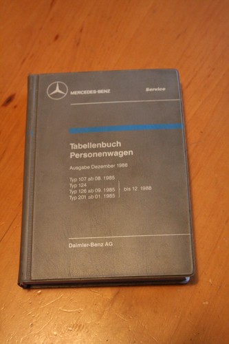 Tabellenbuch mercedes 1988 r - tabellenbuch,