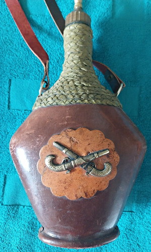 Feldflasche mit lederhülle - mit,