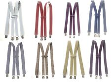 Hosenträger Hosen Träger breite 2,5cm H- Form Schmal 4- Clips NEW