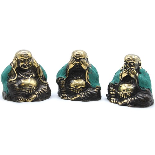 Figuren 3er set buddha messing - set,